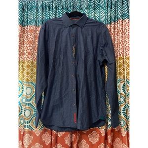 NWT. Visconti Black Button-Down Dress Shirt